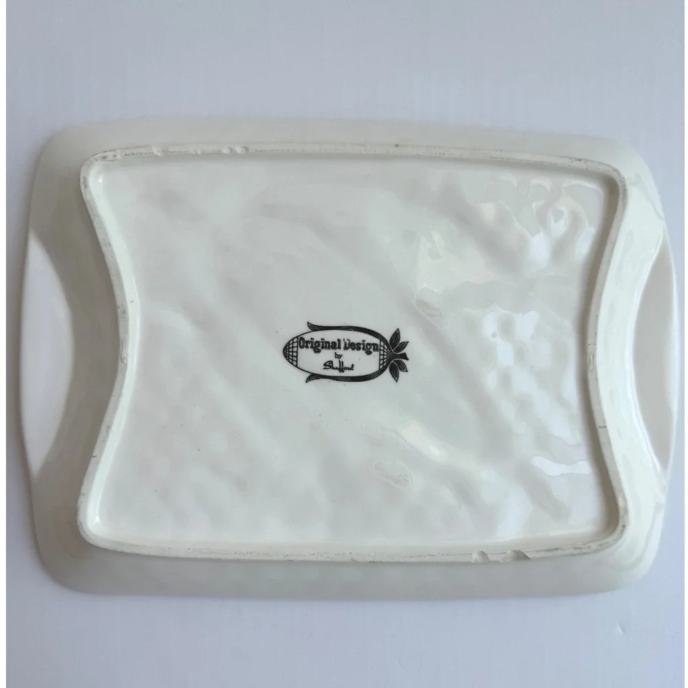 Shafford Ceramic Corn on the Cob Vintage Basketweave Serving Platter Tray